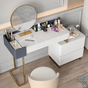 Bàn trang điểm trắng xám sang trọng